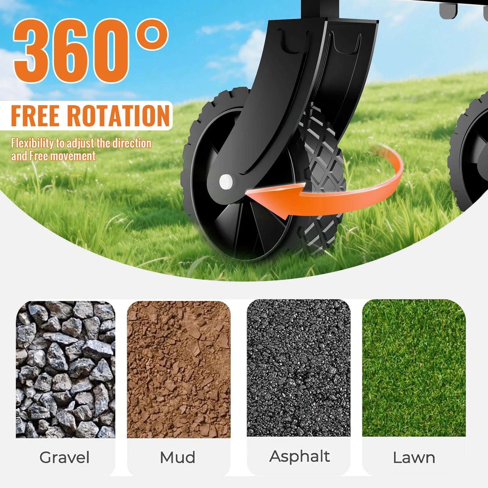 100L Foldable Wagon Cart with Wheels 75kg Load Outdoor Trolley-black / france