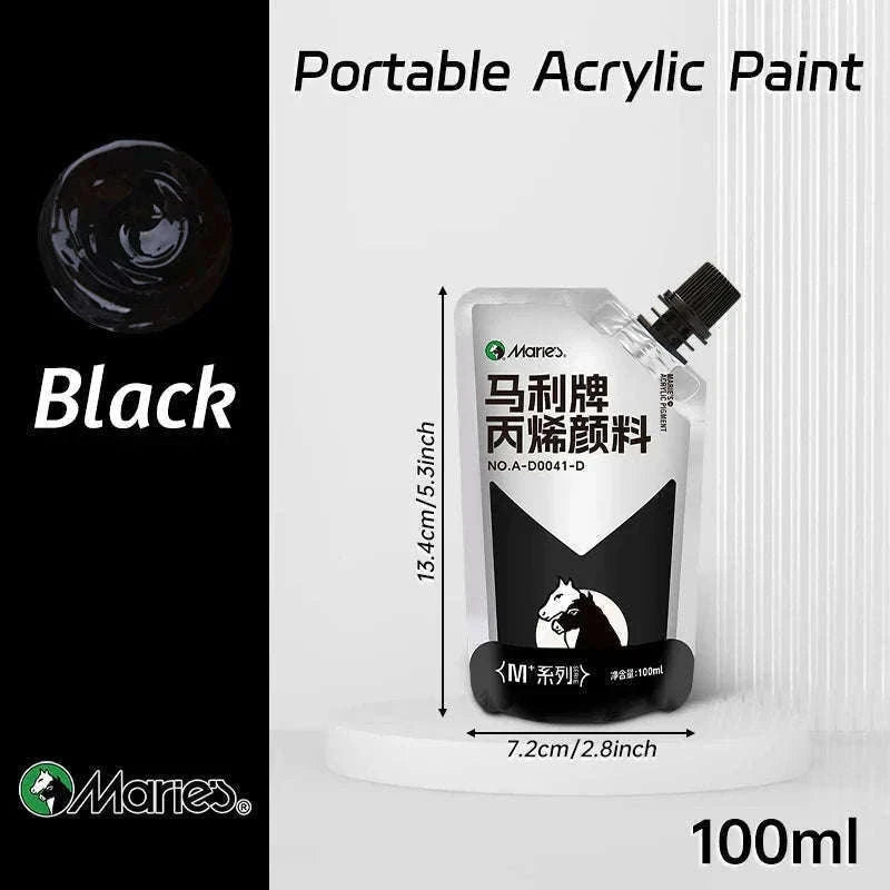 100ml Acrylic Paint Set for Vibrant Creative Projects-Black