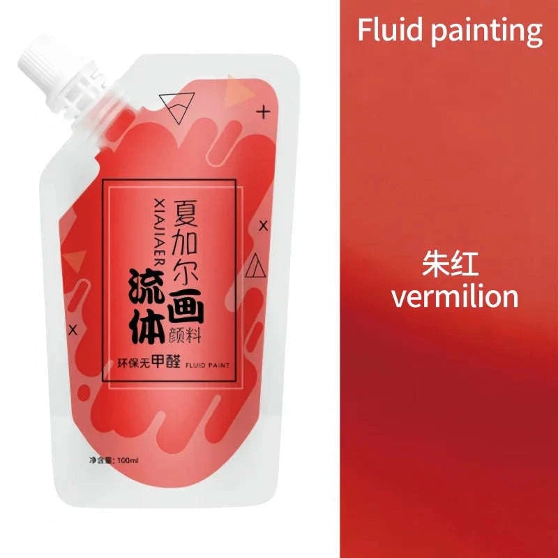 100ml Multi-Colour Fluid Acrylic Paint Bag-emerald green / CHINA / single color