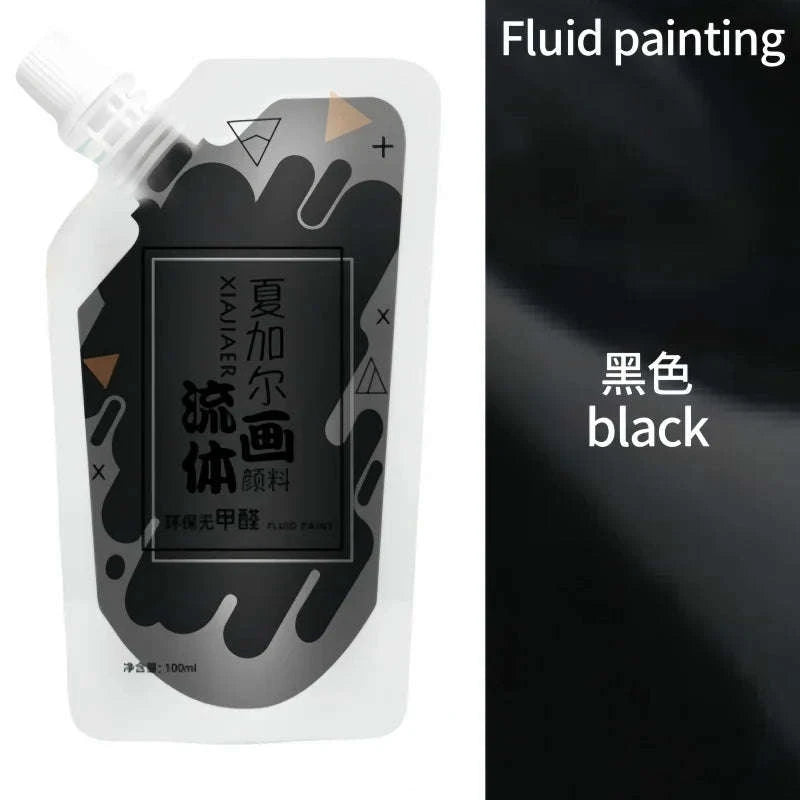 100ml Multi-Colour Fluid Acrylic Paint Bag-emerald green / CHINA / single color