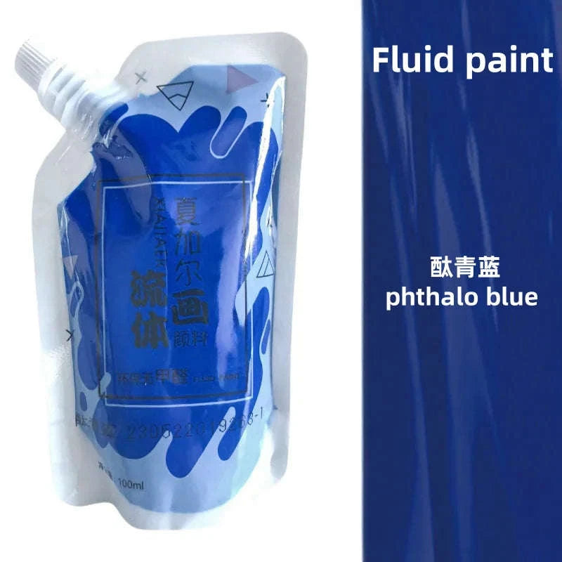100ml Multi-Colour Fluid Acrylic Paint Bag-emerald green / CHINA / single color