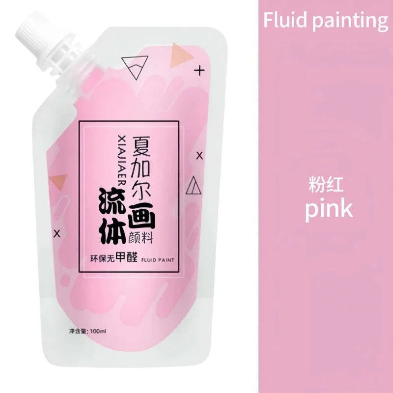 100ml Multi-Colour Fluid Acrylic Paint Bag-emerald green / CHINA / single color