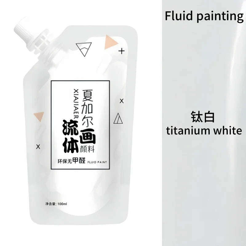 100ml Multi-Colour Fluid Acrylic Paint Bag-emerald green / CHINA / single color