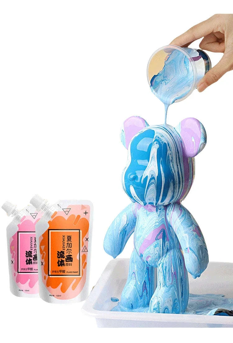 100ml Multi-Colour Fluid Acrylic Paint Bag-emerald green / CHINA / single color