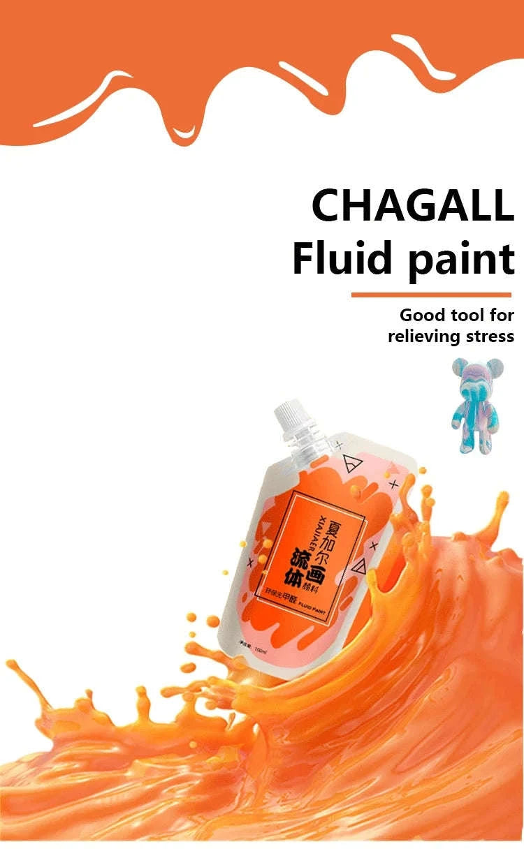 100ml Multi-Colour Fluid Acrylic Paint Bag-emerald green / CHINA / single color