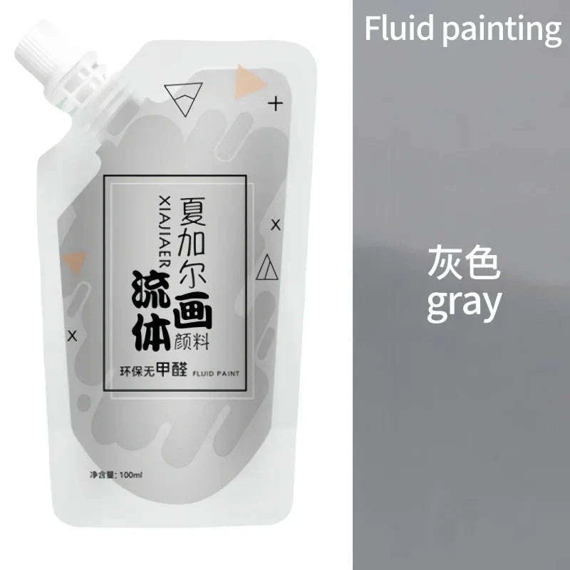 100ml Multi-Colour Fluid Acrylic Paint Bag-emerald green / CHINA / single color