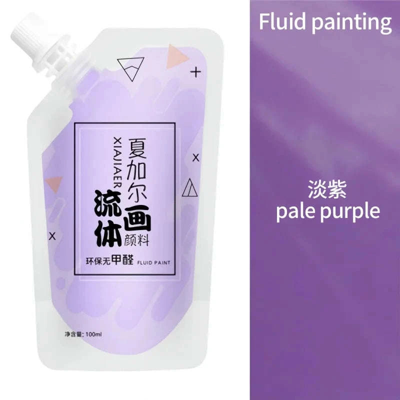 100ml Multi-Colour Fluid Acrylic Paint Bag-emerald green / CHINA / single color