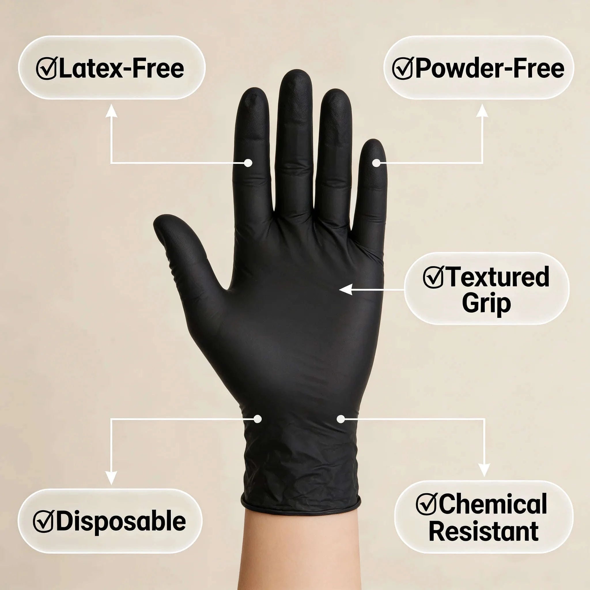100PCS Black Disposable Cleaning Gloves for Salon, Tattoo & Dishwashing-Pink / M / United States