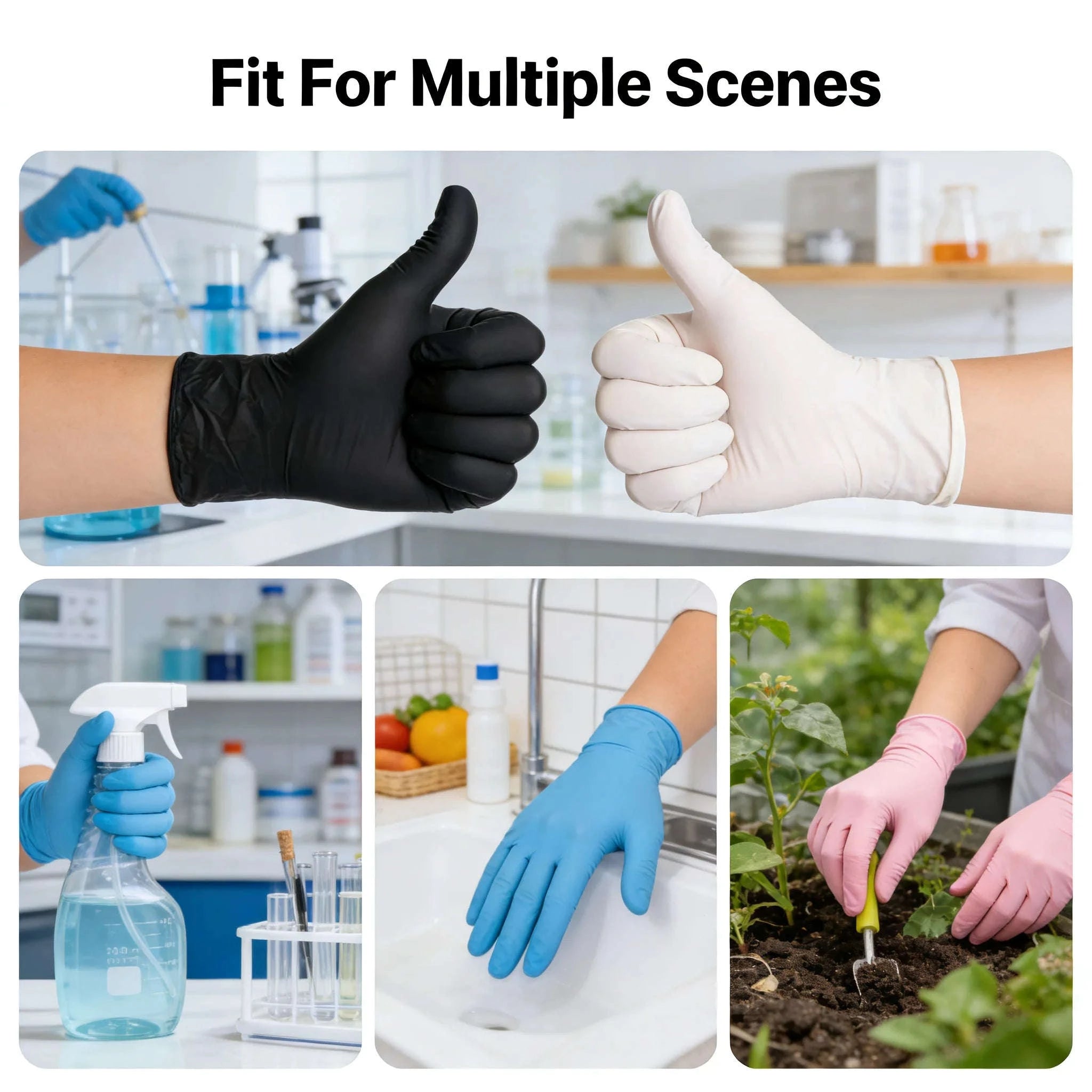 100PCS Black Disposable Cleaning Gloves for Salon, Tattoo & Dishwashing-Pink / M / United States