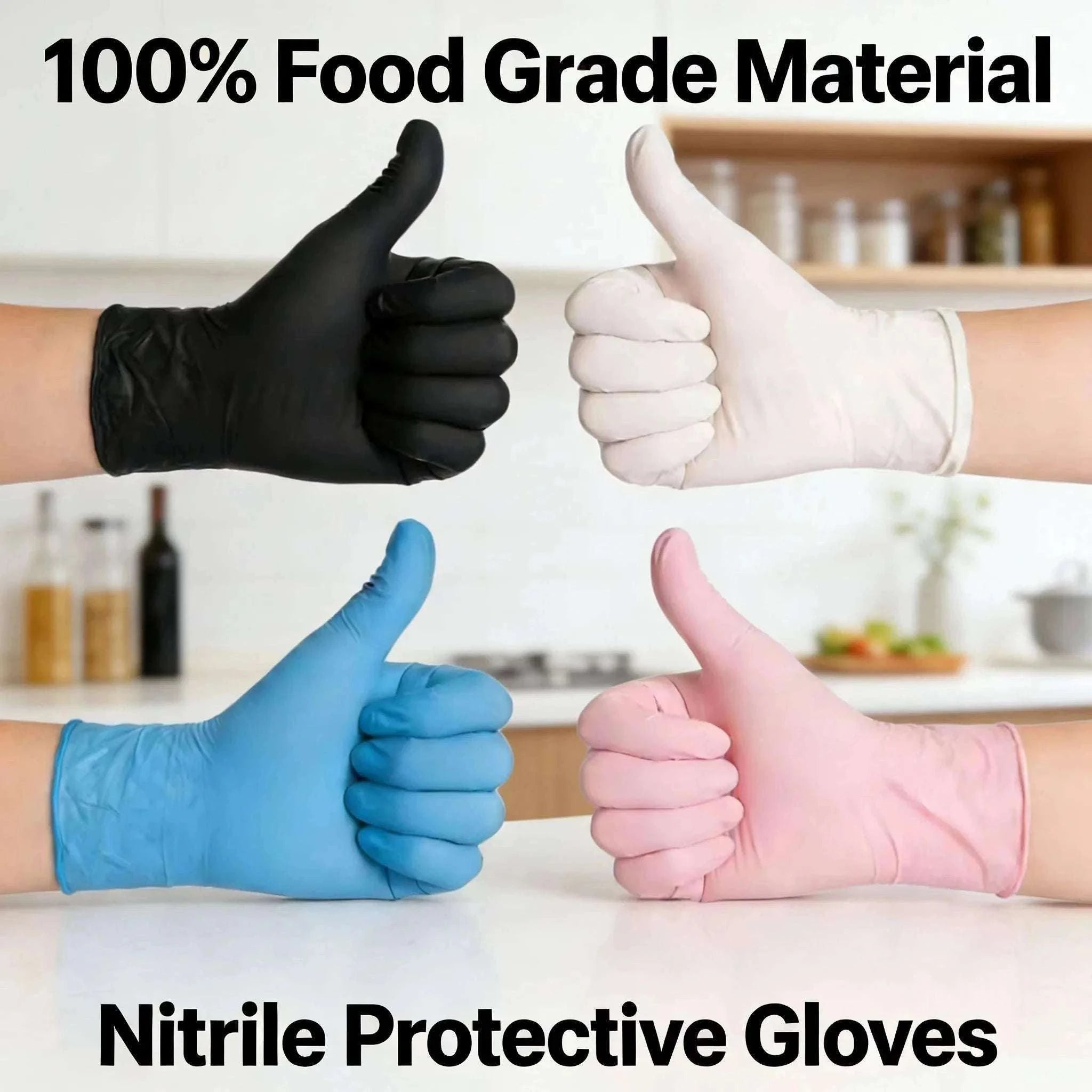 100PCS Black Disposable Cleaning Gloves for Salon, Tattoo & Dishwashing-Pink / M / United States
