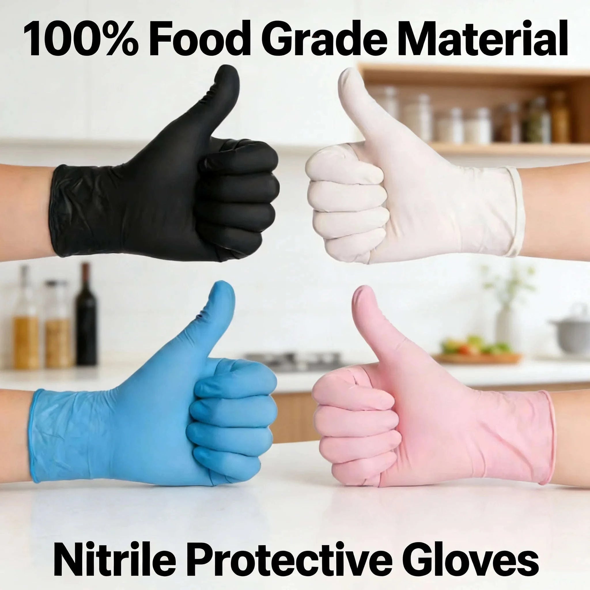 100PCS Black Disposable Cleaning Gloves for Salon, Tattoo & Dishwashing-Pink / M / United States