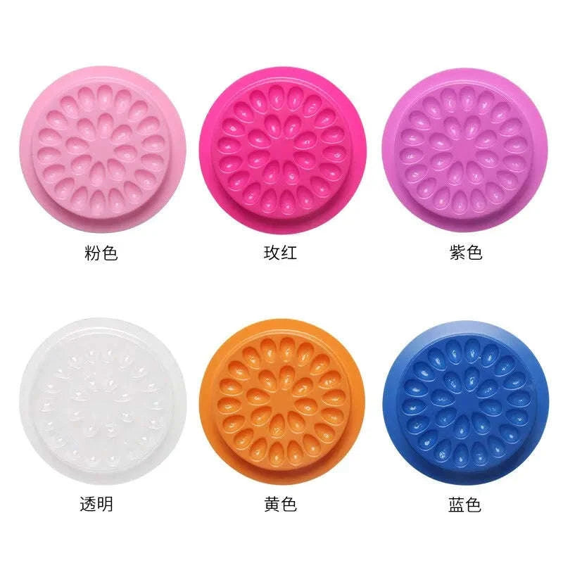 100pcs Eyelash Glue Holder Pads – Disposable Adhesive Trays-rose