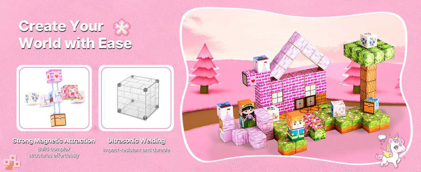 100PCS Magnetic Building Blocks Princess Castle STEM Toy Set-100 pcs / france