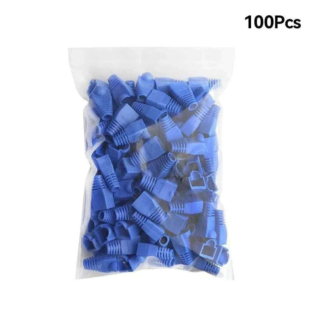 100pcs RJ45 Cable Boots for CAT5E and CAT6 Connectors-Yellow