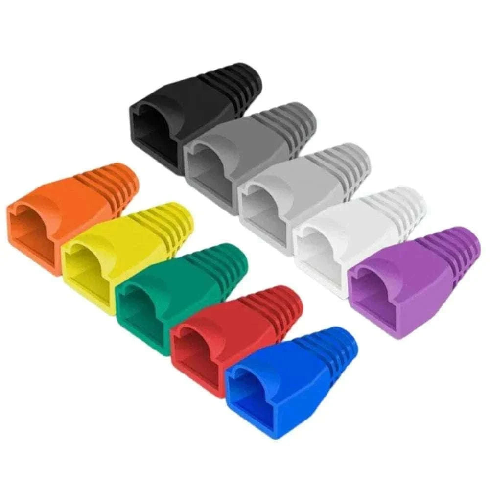 100pcs RJ45 Cable Boots for CAT5E and CAT6 Connectors-Yellow