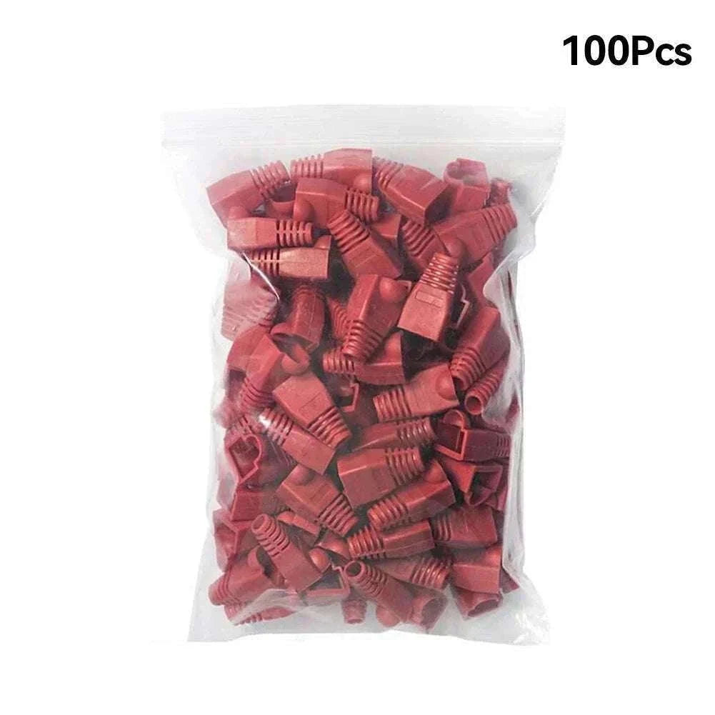 100pcs RJ45 Cable Boots for CAT5E and CAT6 Connectors-Yellow