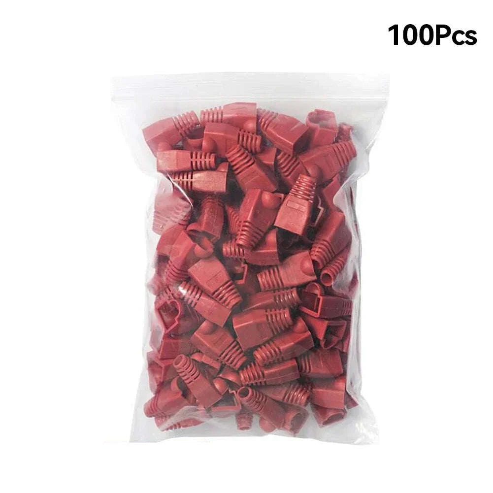 100pcs RJ45 Cable Boots for CAT5E/CAT6 Ethernet Connectors-Blue