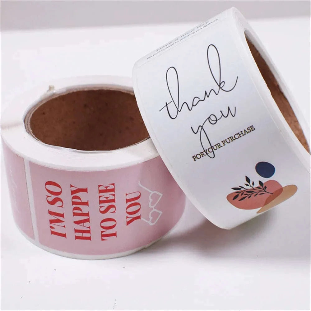 100pcs Thank You Sticker Roll for Small Business Packaging-100pcs style1