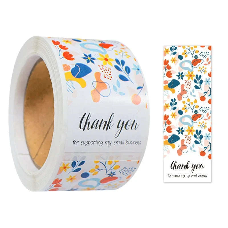 100pcs Thank You Sticker Roll for Small Business Packaging-100pcs style1