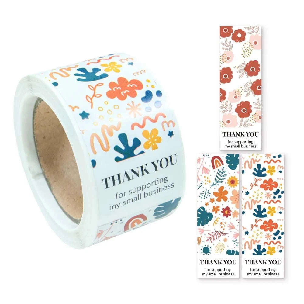100pcs Thank You Sticker Roll for Small Business Packaging-100pcs style1