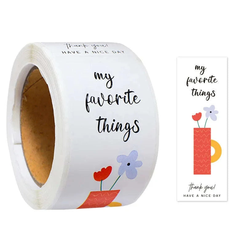100pcs Thank You Sticker Roll for Small Business Packaging-100pcs style1