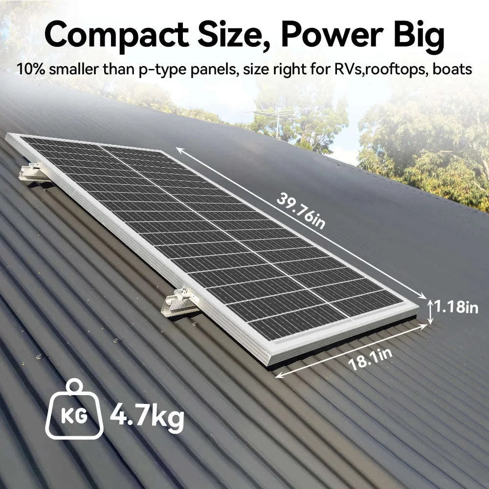 100W 12V 18BB N-Type Monocrystalline Solar Panel-200W / United States