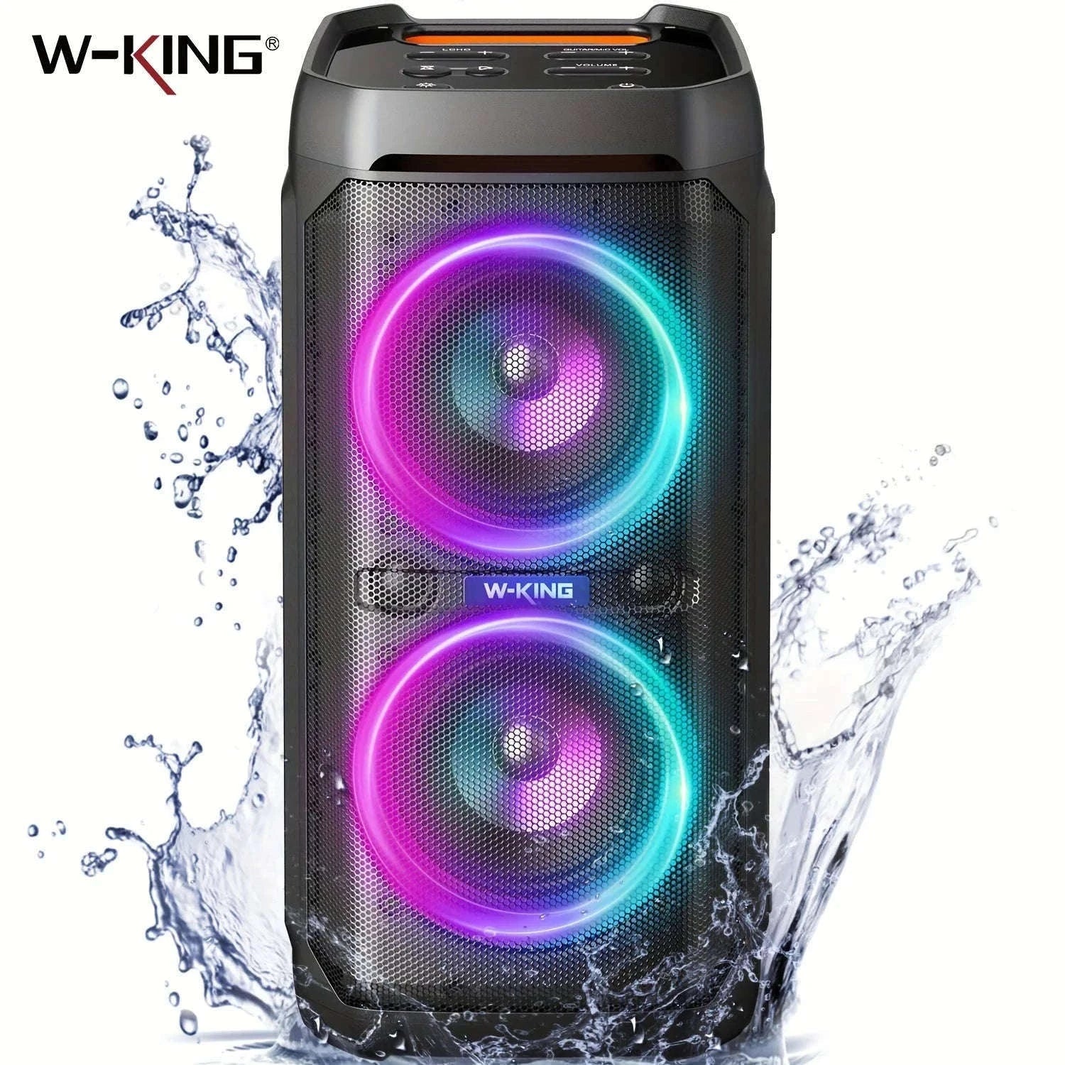 100W Bluetooth Party Speaker with Deep Bass, 24H Play & IPX6 Waterproof-black / 1.25" / 5.25"|United States|Speaker