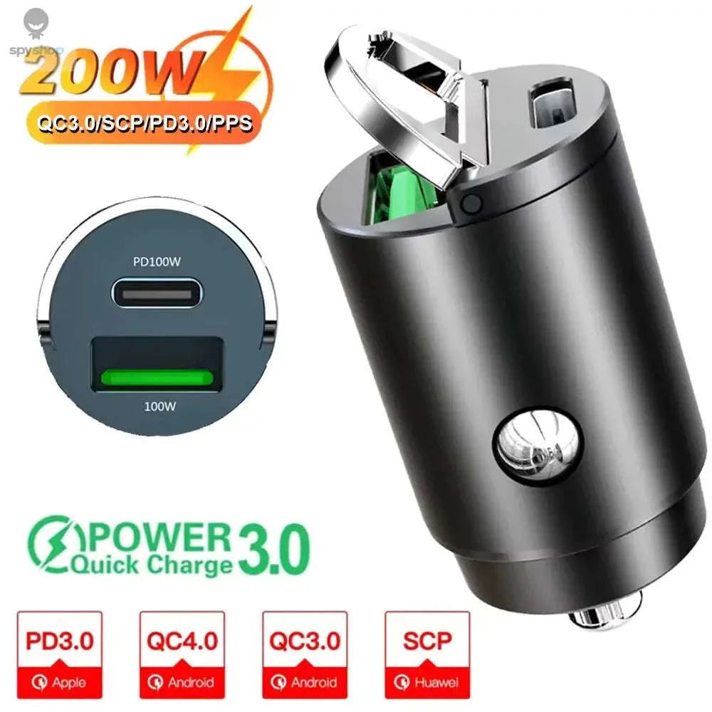 100W Car Charger – Fast Dual-Port Power for Phones and Laptops-PD-100W