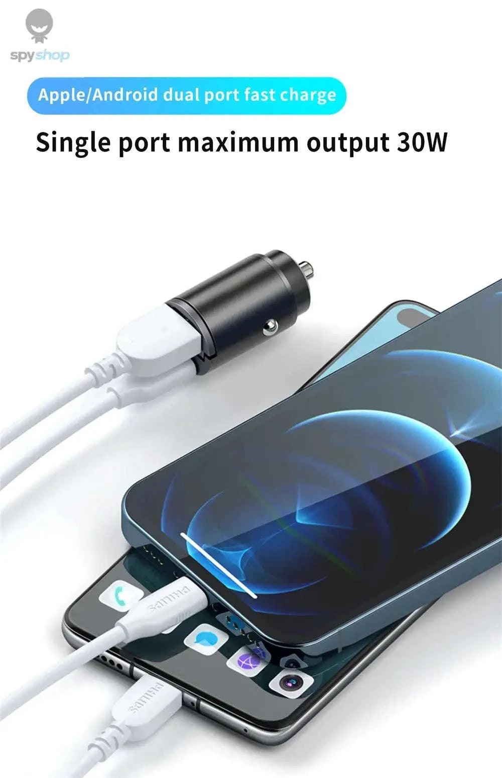 100W Car Charger – Fast Dual-Port Power for Phones and Laptops-PD-100W