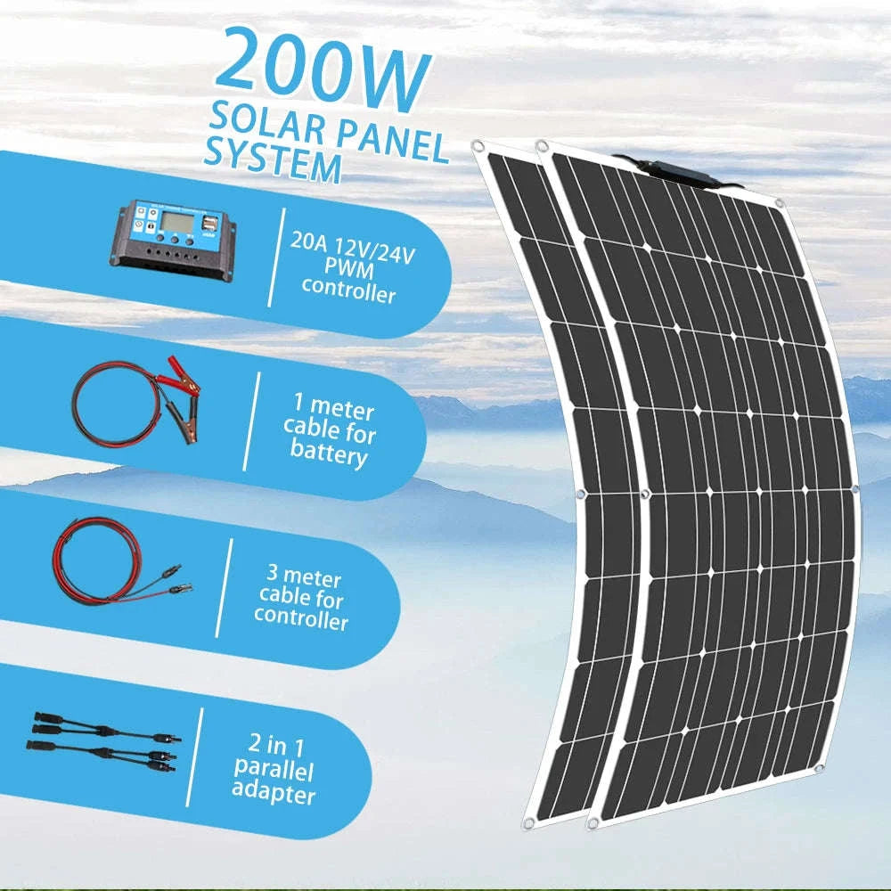 100W Flexible Monocrystalline Solar Panel 12V/24V-100w solar panel / Russian Federation