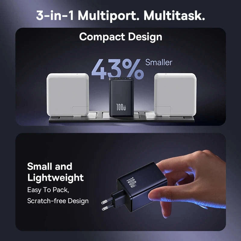 100W GaN Fast Charger 2C+U-US Plug White / China Mainland