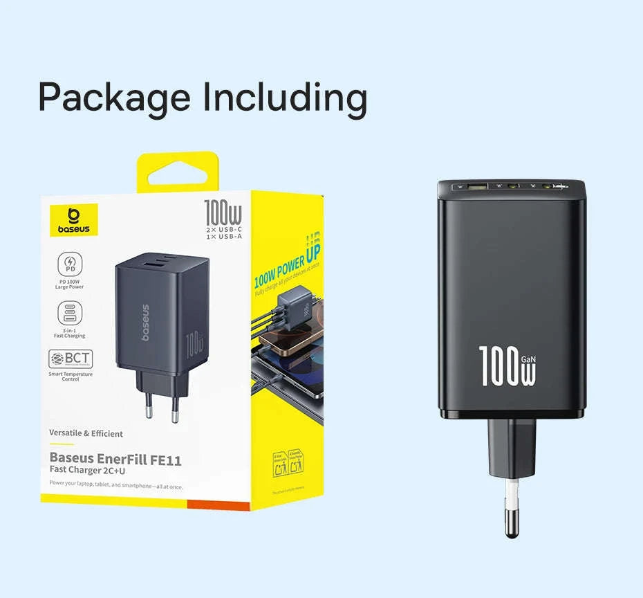 100W GaN Fast Charger 2C+U-US Plug White / China Mainland