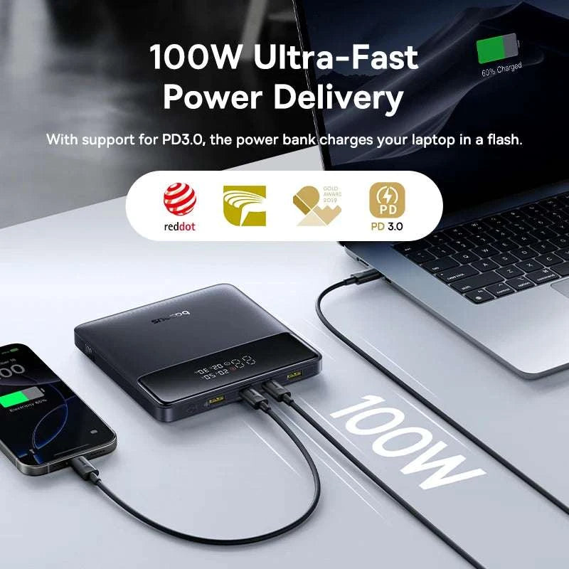 100W Power Bank 20000mAh Fast Charging for Laptops & Phones-Black / 20000mAh / China Mainland