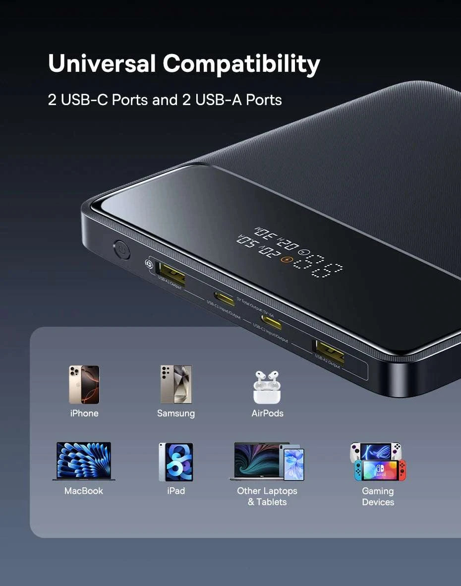 100W Power Bank 20000mAh Fast Charging for Laptops & Phones-Black / 20000mAh / China Mainland