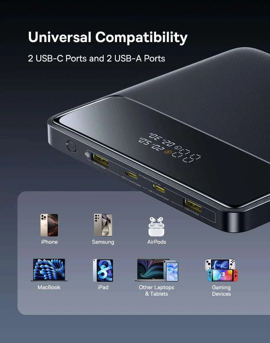 100W Power Bank 20000mAh Fast Charging for Laptops & Phones-Black / 20000mAh / China Mainland
