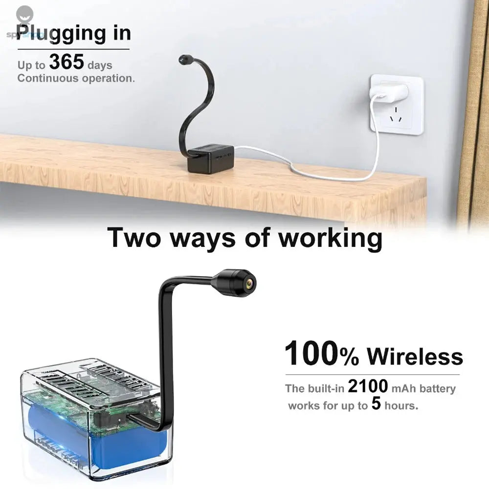 1080P HD Mini Camera WiFi Security IP Reomote Monitoring Body Cam 360° Rotatable Lens Night Vision Small Camcorder Espia Alarm Spy-shop.com