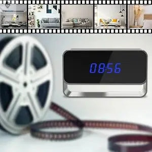 1080P Mini Camera Clock Wireless Clocks Cameras HD WiFi Covert Surveillance Security Cam Night Vision 12/24 Hour Detection Alert Spy-shop.com