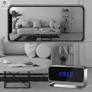 1080P Mini Camera Clock Wireless Clocks Cameras HD WiFi Covert Surveillance Security Cam Night Vision 12/24 Hour Detection Alert Spy-shop.com