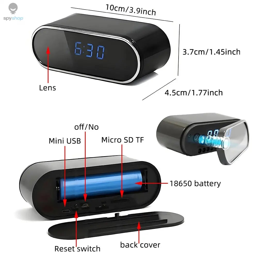 1080P WiFi Mini Camera Full HD Clock Camera with Movement Detect Night Vision for Home and Office Surveillance Spy-shop.com