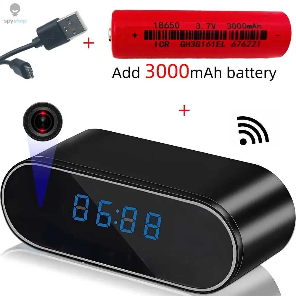 1080P WiFi Mini Camera Full HD Clock Camera with Movement Detect Night Vision for Home and Office Surveillance Spy-shop.com