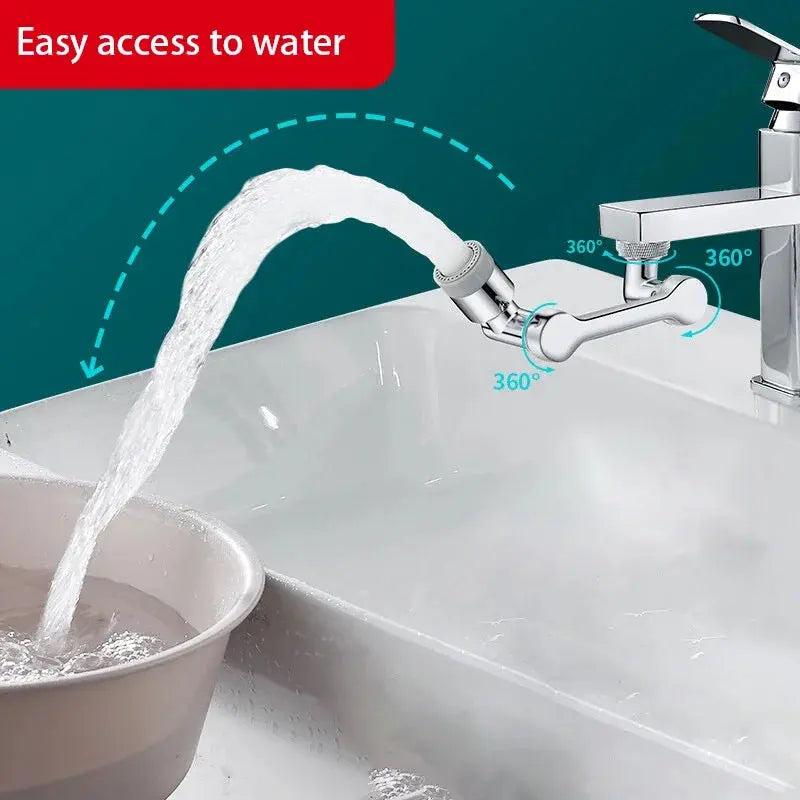 1080° Rotatable Extension Faucet Sprayer Head 2 Spray Modes Universal Bathroom Tap Extend Adapter Aerator Spy-shop.com