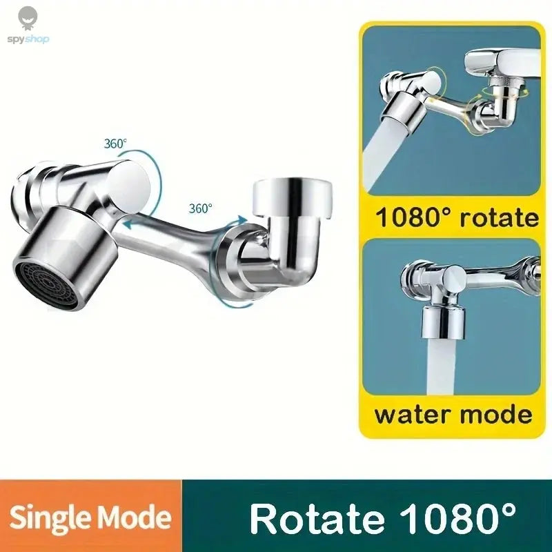 1080° Rotatable Extension Faucet Sprayer Head 2 Spray Modes Universal Bathroom Tap Extend Adapter Aerator Spy-shop.com