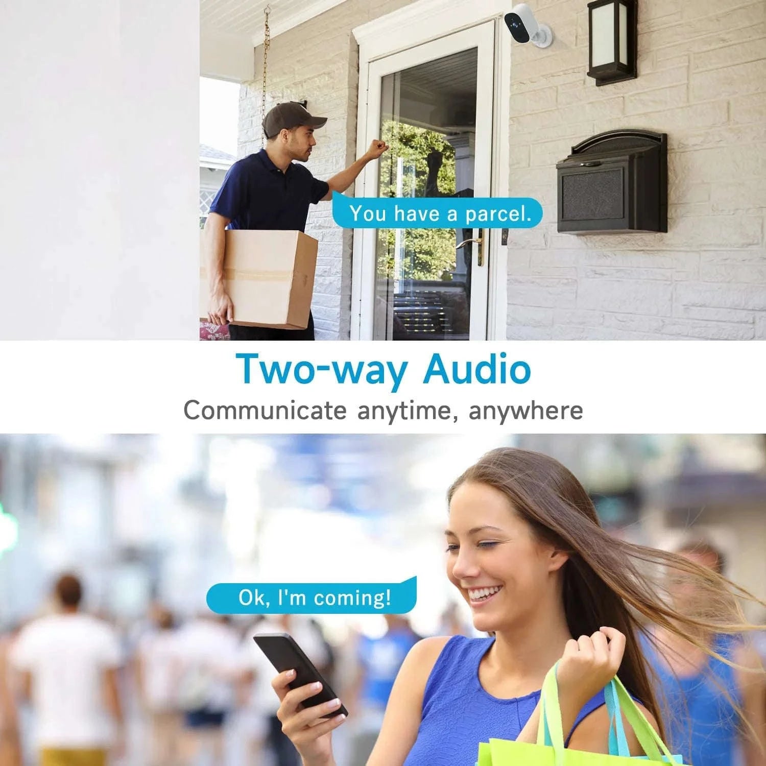 1080P 2-Pack Solar Security Camera Wireless Outdoor Battery Powered-2Pack Cam NO Card / UK Plug
