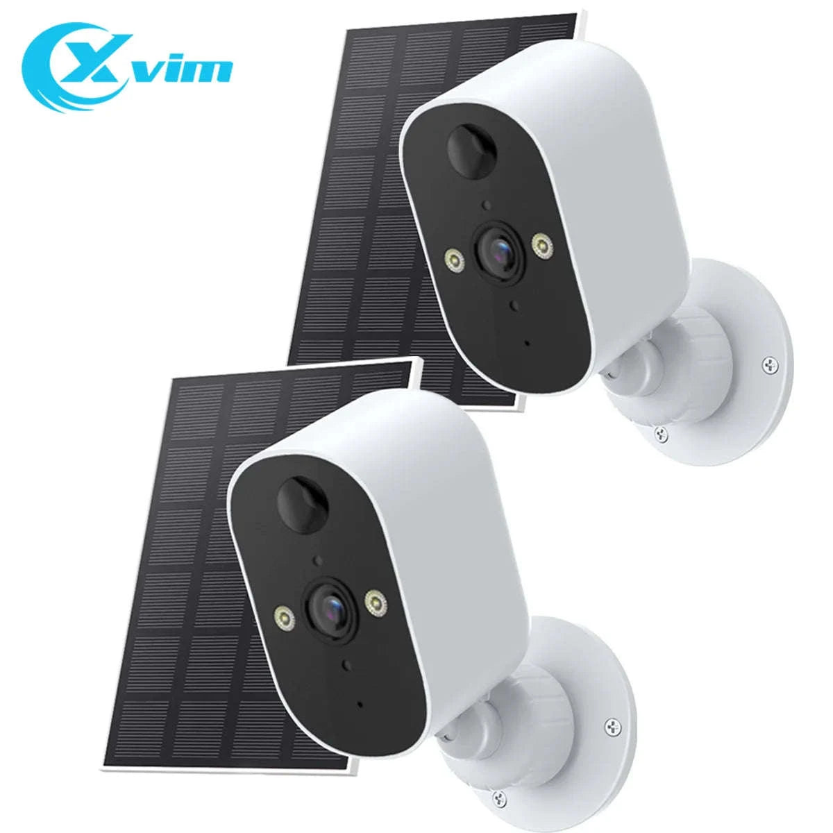 1080P 2-Pack Solar Security Camera Wireless Outdoor Battery Powered-2Pack Cam NO Card / UK Plug