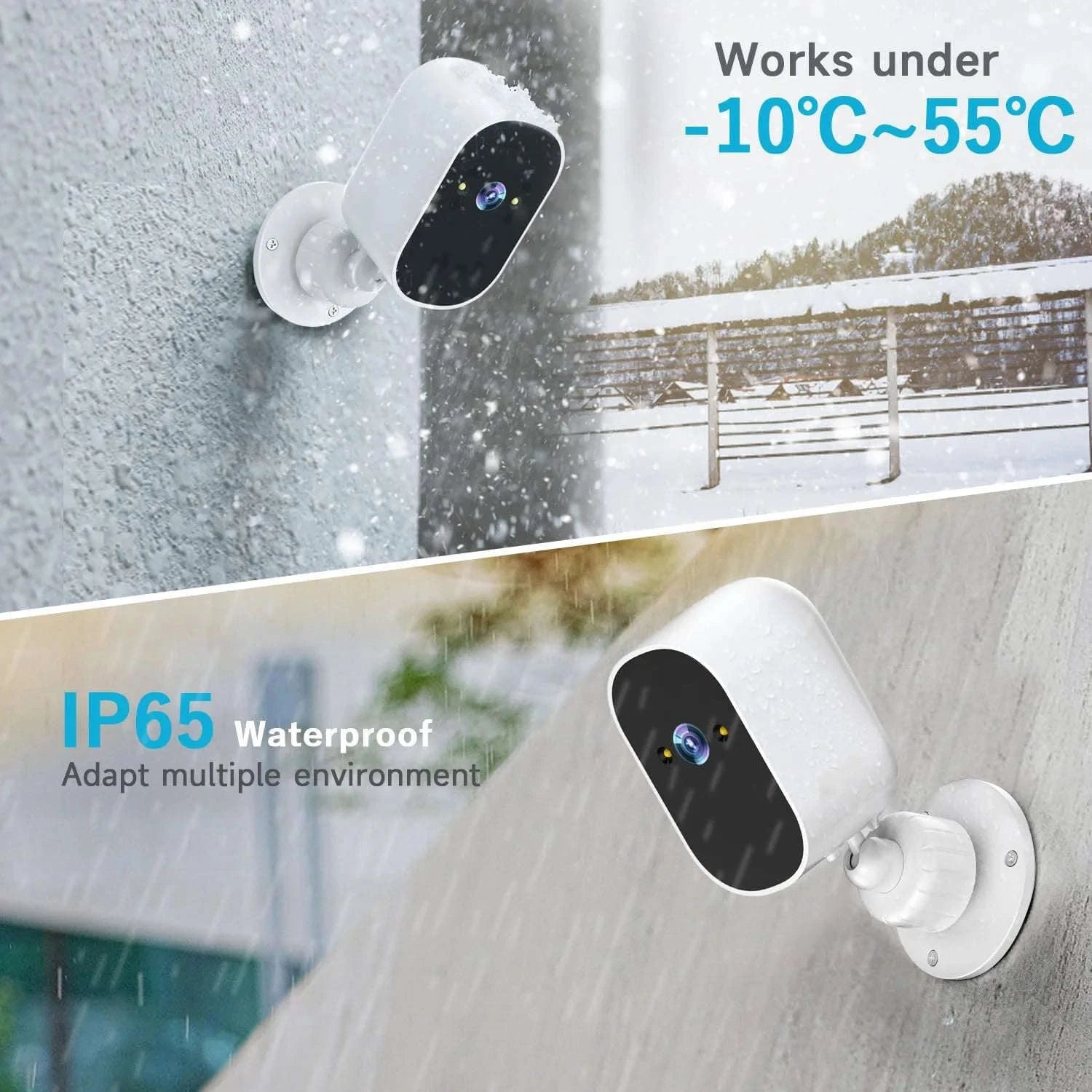 1080P 2-Pack Solar Security Camera Wireless Outdoor Battery Powered-2Pack Cam NO Card / UK Plug