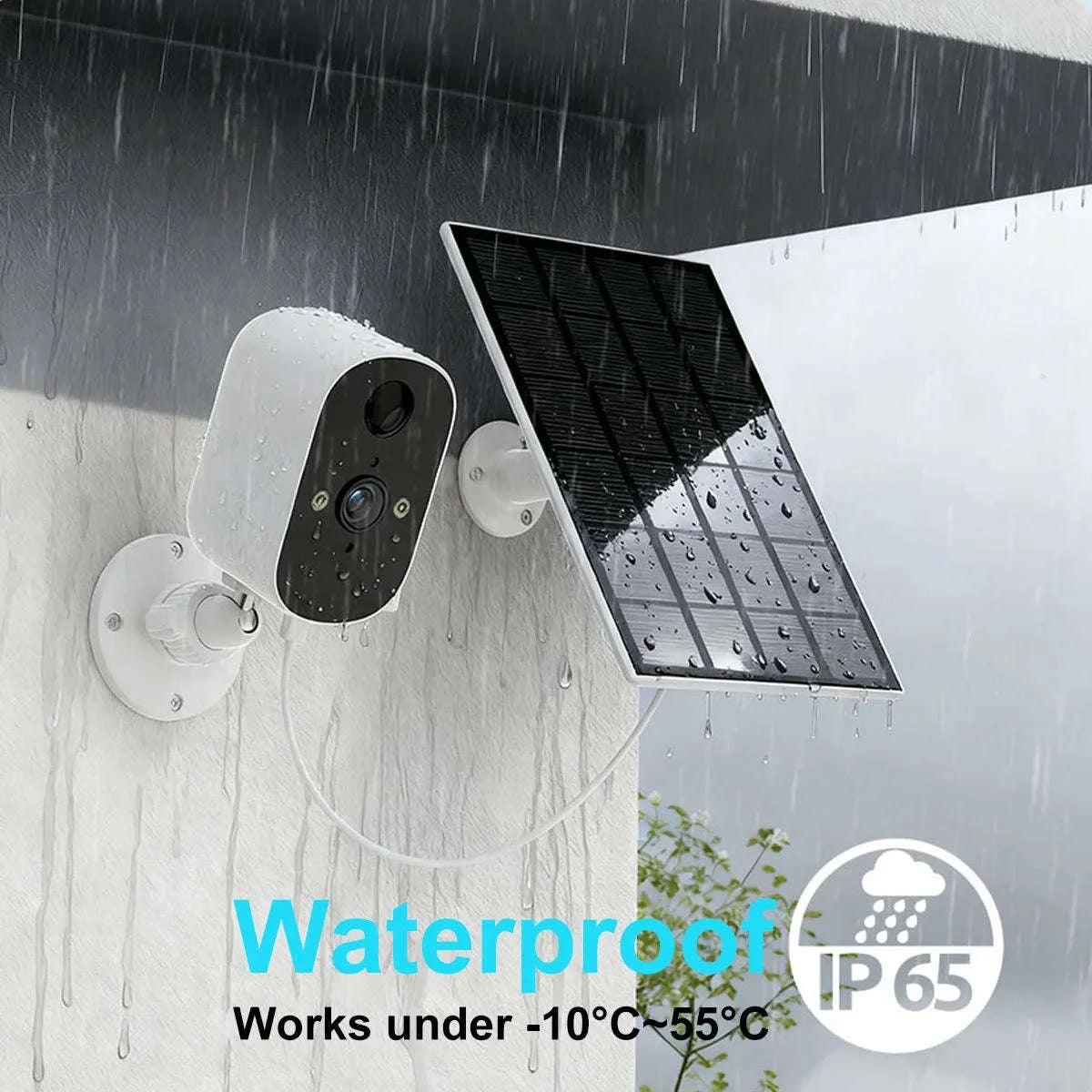 1080P 2-Pack Solar Security Camera Wireless Outdoor Battery Powered-2Pack Cam NO Card / UK Plug