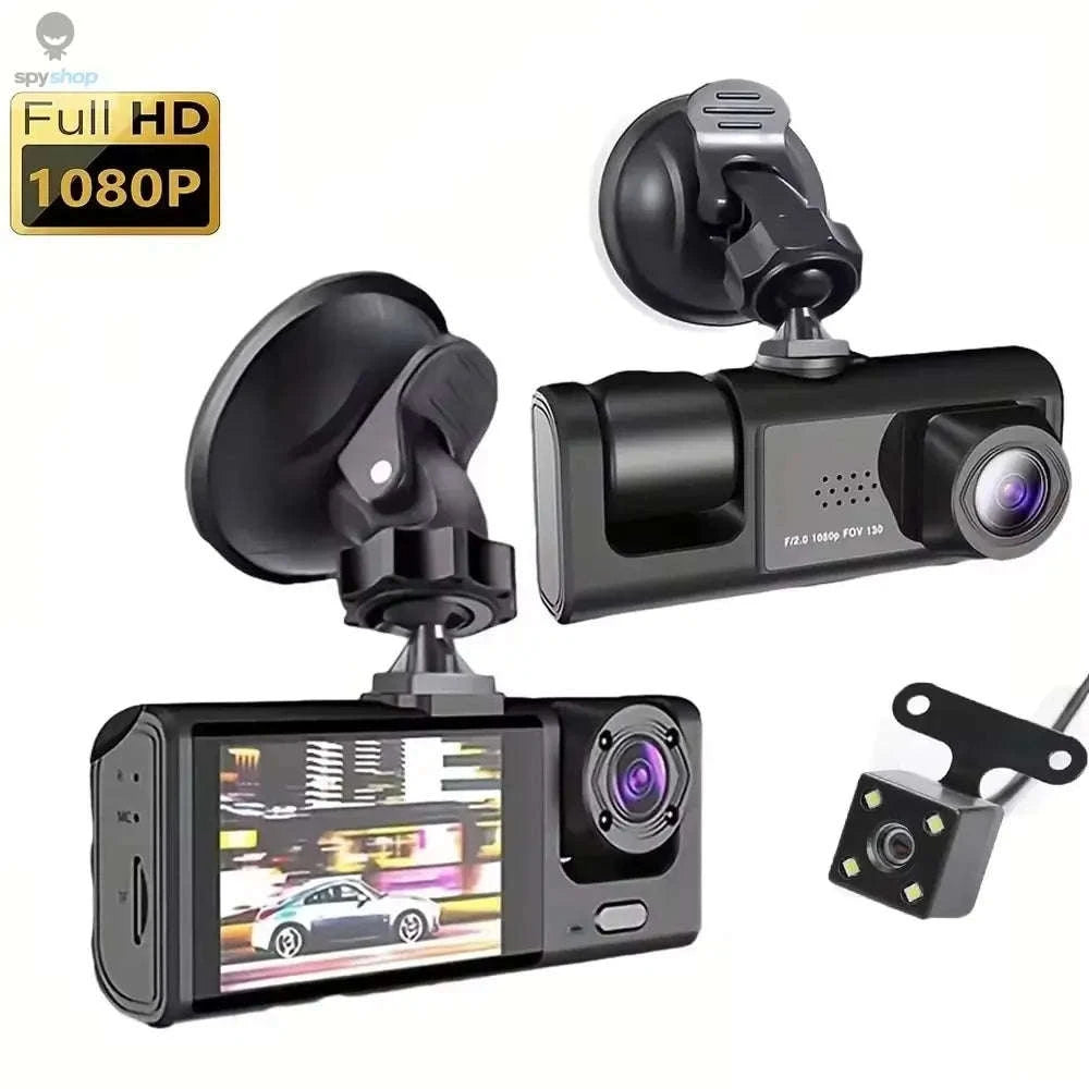 1080P 3-Camera Dash Cam with IR Night Vision-Y30B-no card