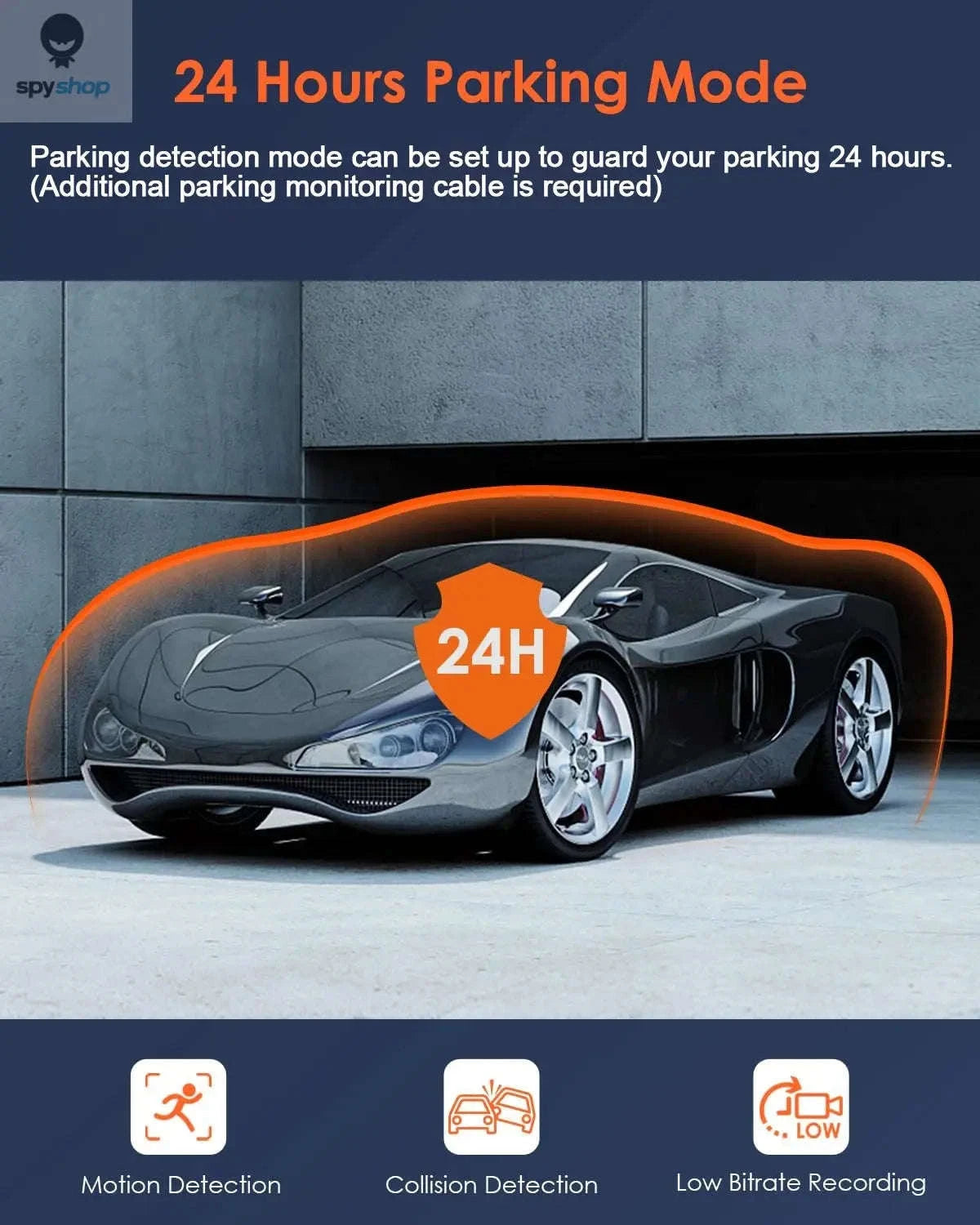 1080P 3-Camera Dash Cam with IR Night Vision-Y30B-no card