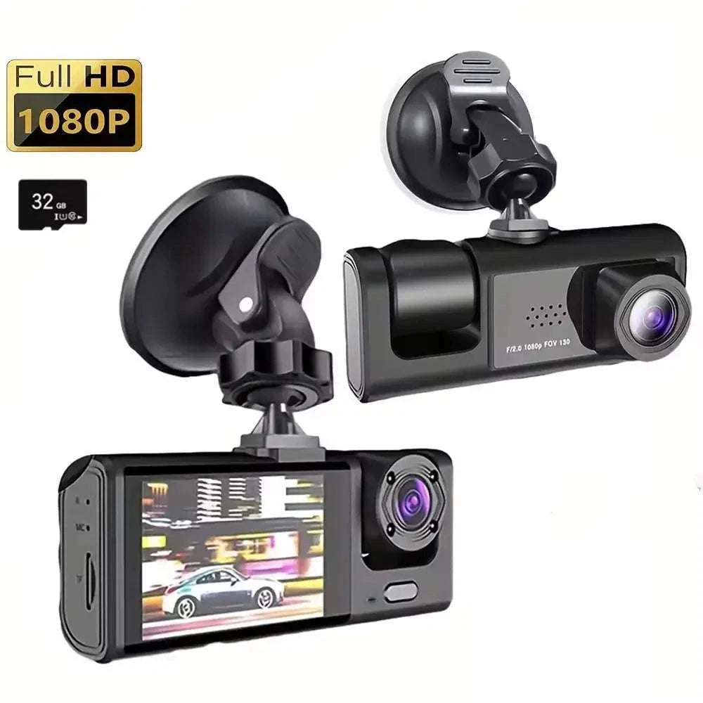 1080P 3-Camera Dash Cam with IR Night Vision-Y30B-no card