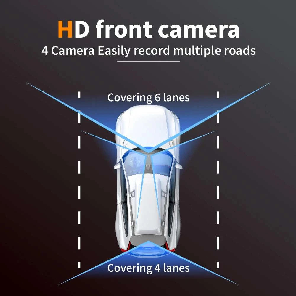 1080P 4-Channel Dash Cam with Night Vision & Loop Recording-4 lens / United States